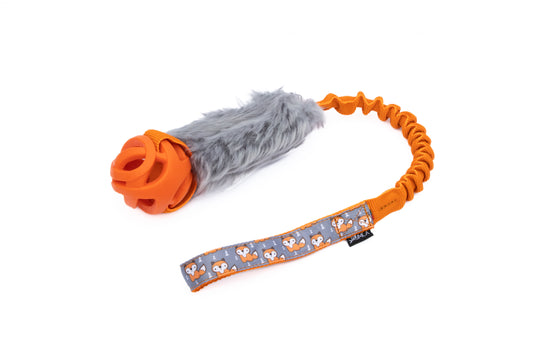 Bungee toy with faux fur and Chuckit! Breathe Right L ball